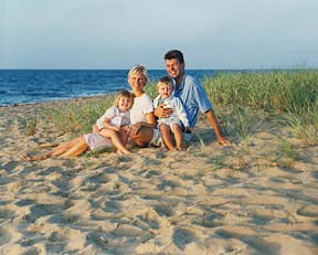 Cape Cod family portrait outdoor beach setting