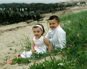 children on beach Cape Cod 