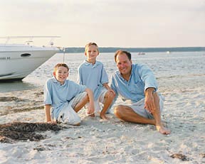 Cape Cod family portrait boating