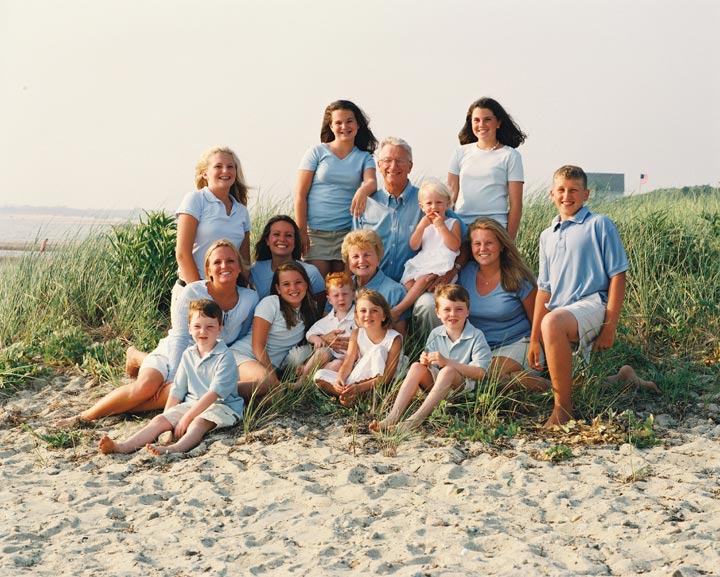 Cape Cod family group photo outdoor beach setting